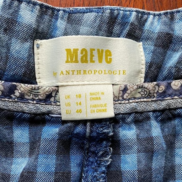Maeve for Anthropologie Bleached Gingham Pants, 14 - Picture 7 of 15